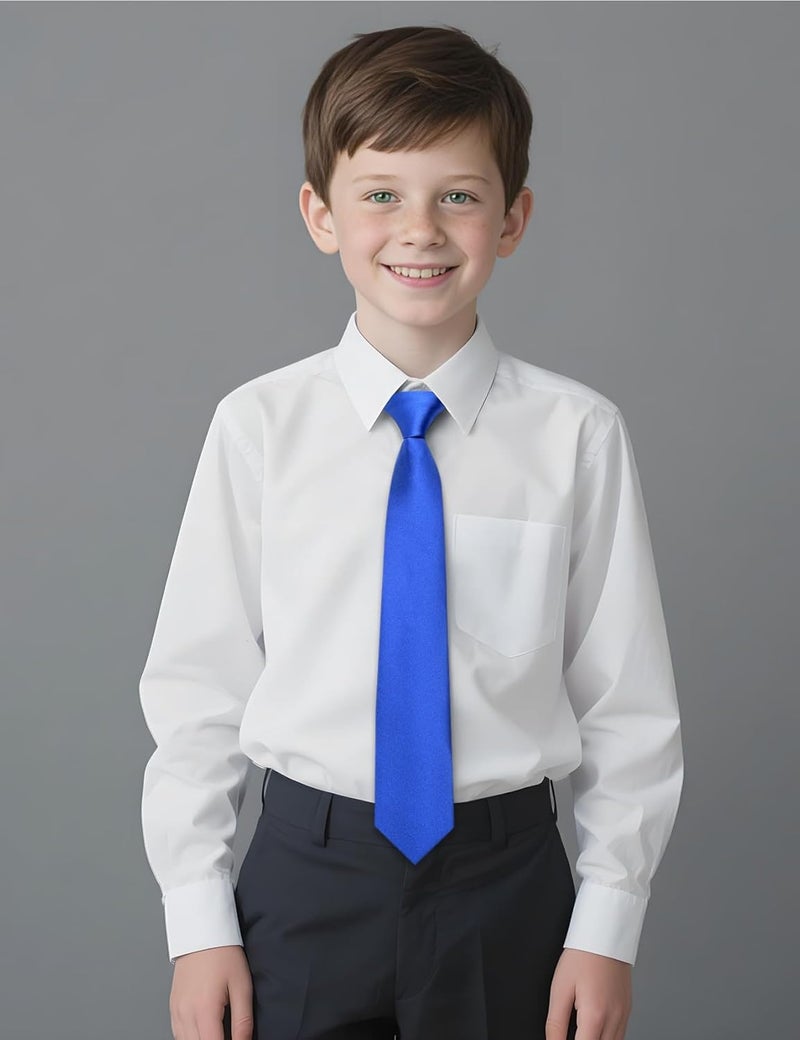 Ailisus Store Boys Tie Solid Color Silk Satin Pre-tied Kids Necktie for Age 8-12 Adjustable Formal Wedding School Graduation - Image 5